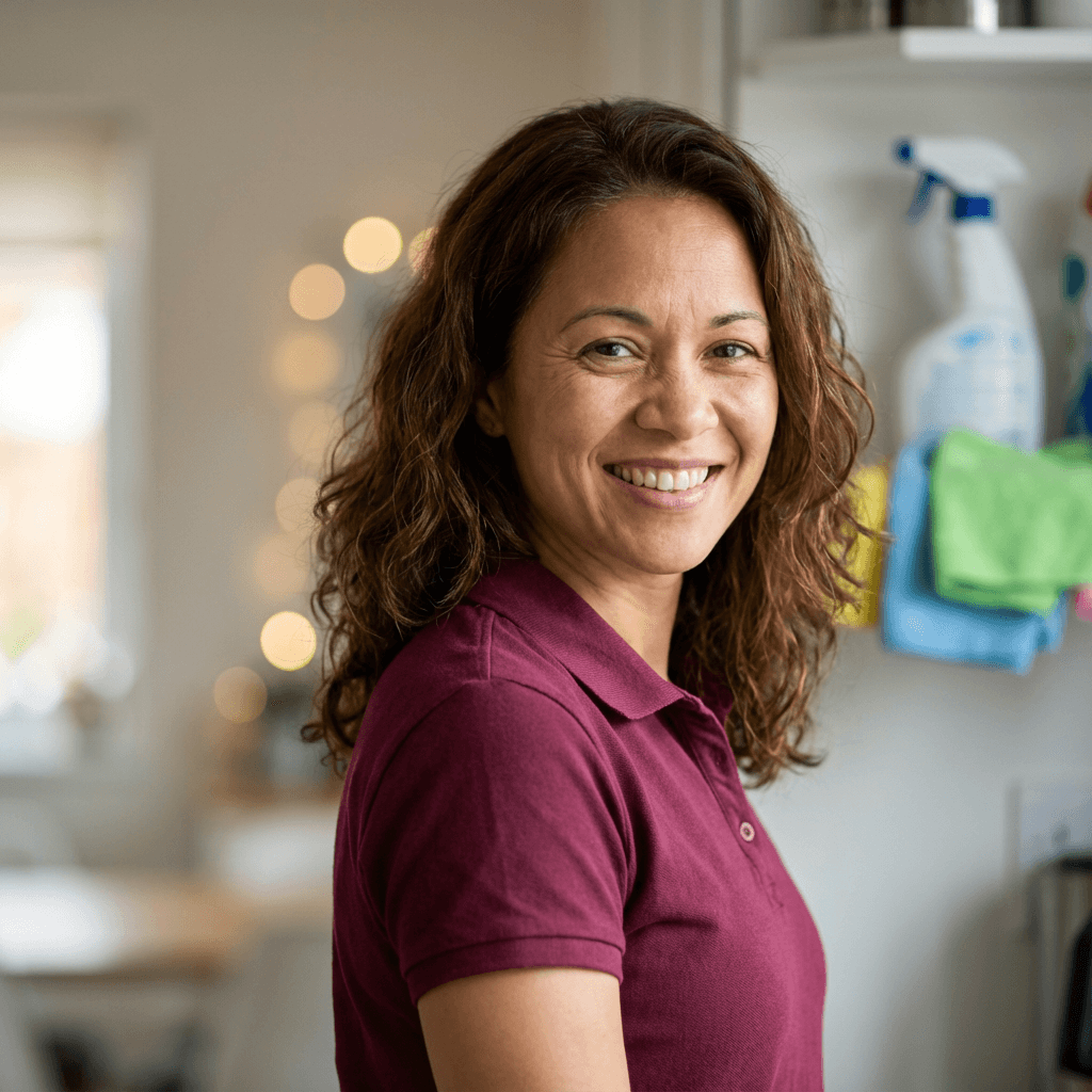 Portrait of a woman in her early 30s in casual attire in a Toronto neighborhood